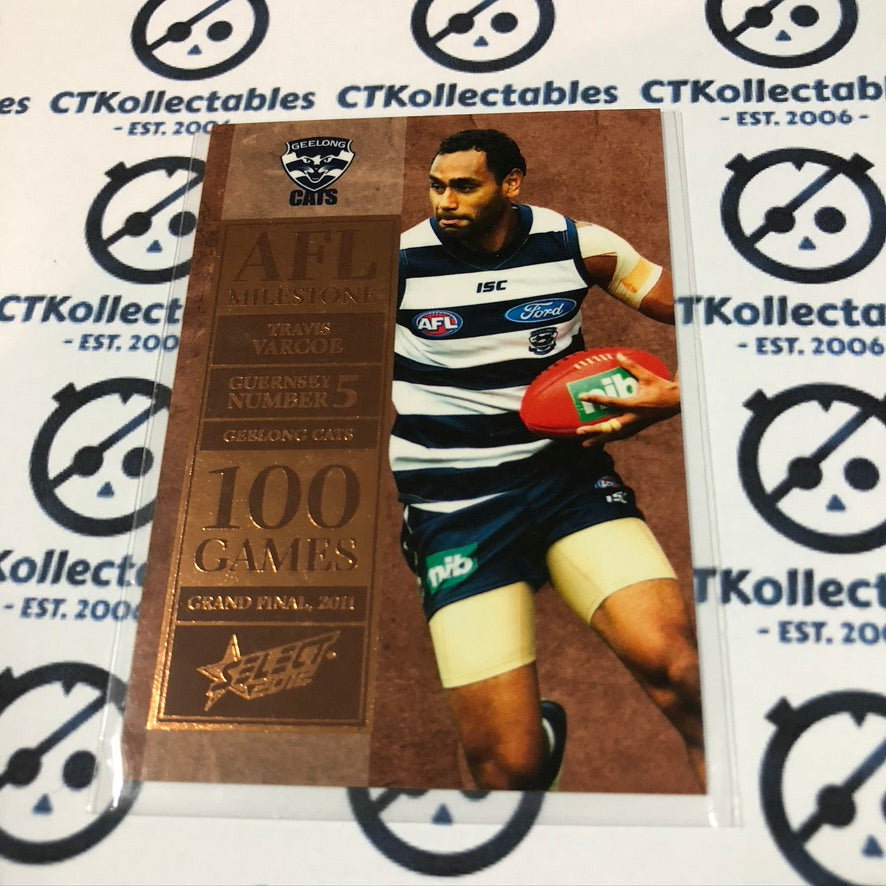 2012 AFL Champions Travis Varcoe Milestone 100 Games MG33