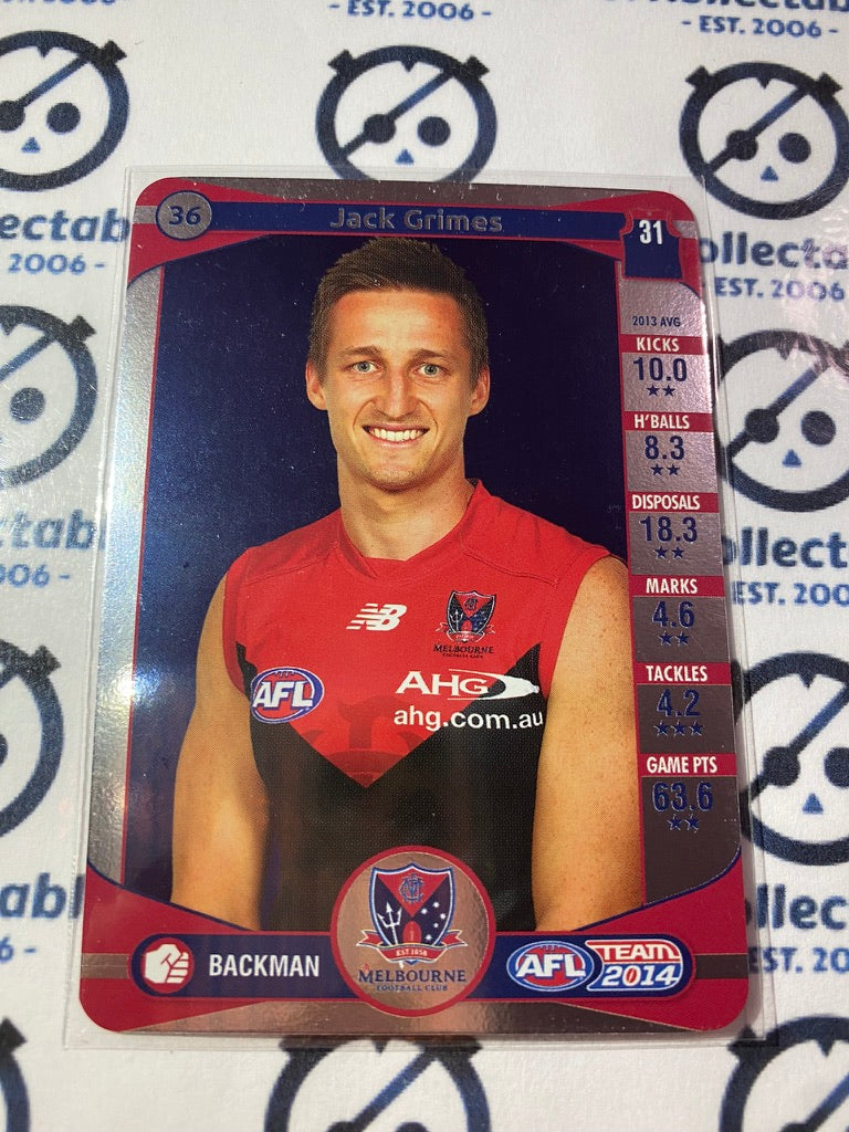 2014 AFL Teamcoach Silver Parallel #36 Jack Grimes Demons