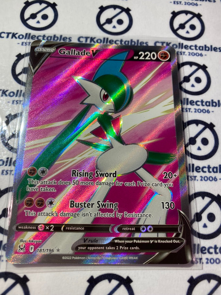 Gallade V Full Art #181/196 2022 Sword & Shield Lost Origin Pokemon Card