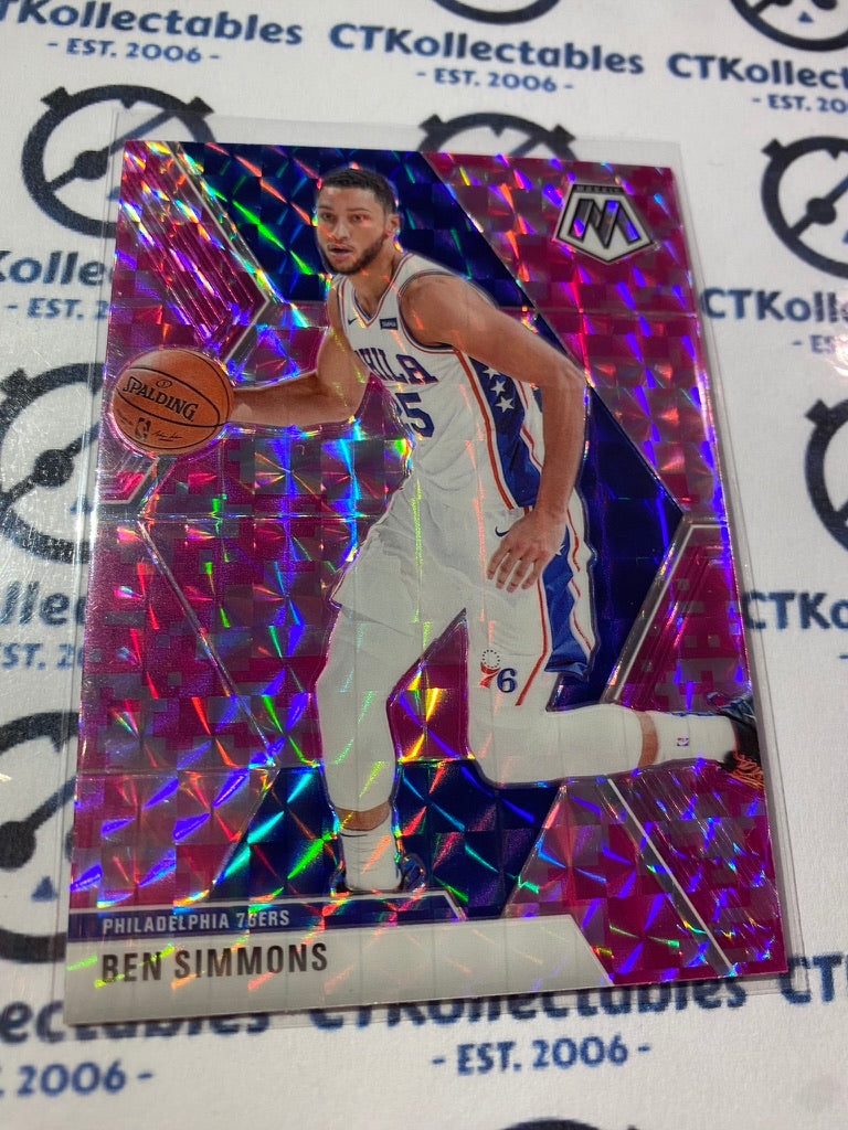 2019-20 Panini NBA Mosaic Ben Simmons Pink Prizm #149 76ers