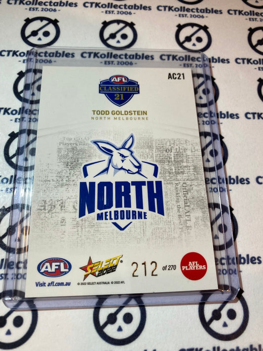 2022 AFL Footy Stars Classified #AC21 Todd Goldstein #212/270