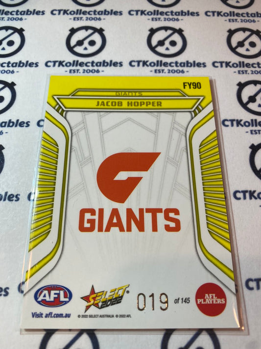 2022 AFL Footy Stars Fractured Acid Yellow - Jacob Hopper FY90 #019/145