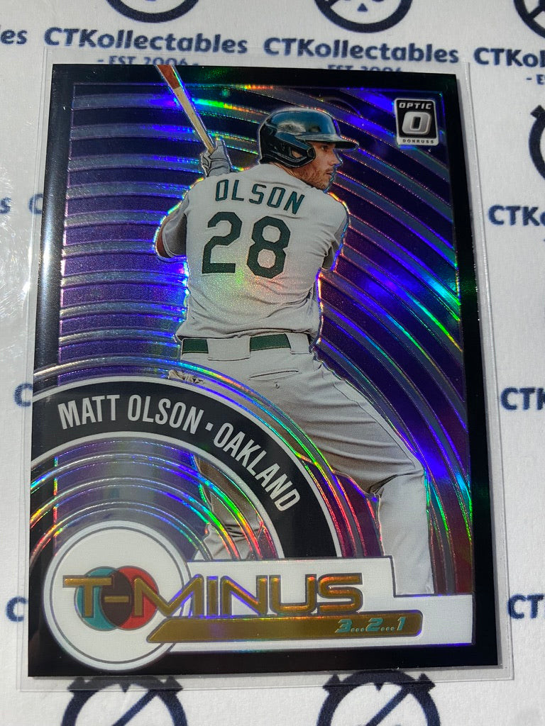 2021 Panini Donruss Optic Baseball Matt Olson T-minus 3,2,1 Silver Prizm #TM11 Oakland