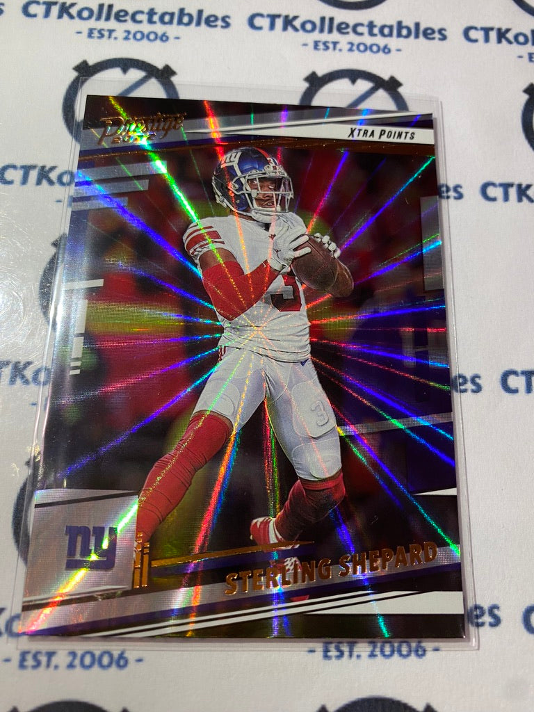 2022 NFL Panini Prestige Xtra Points Sterling Sheppard Sunburst Holo #218 Giants