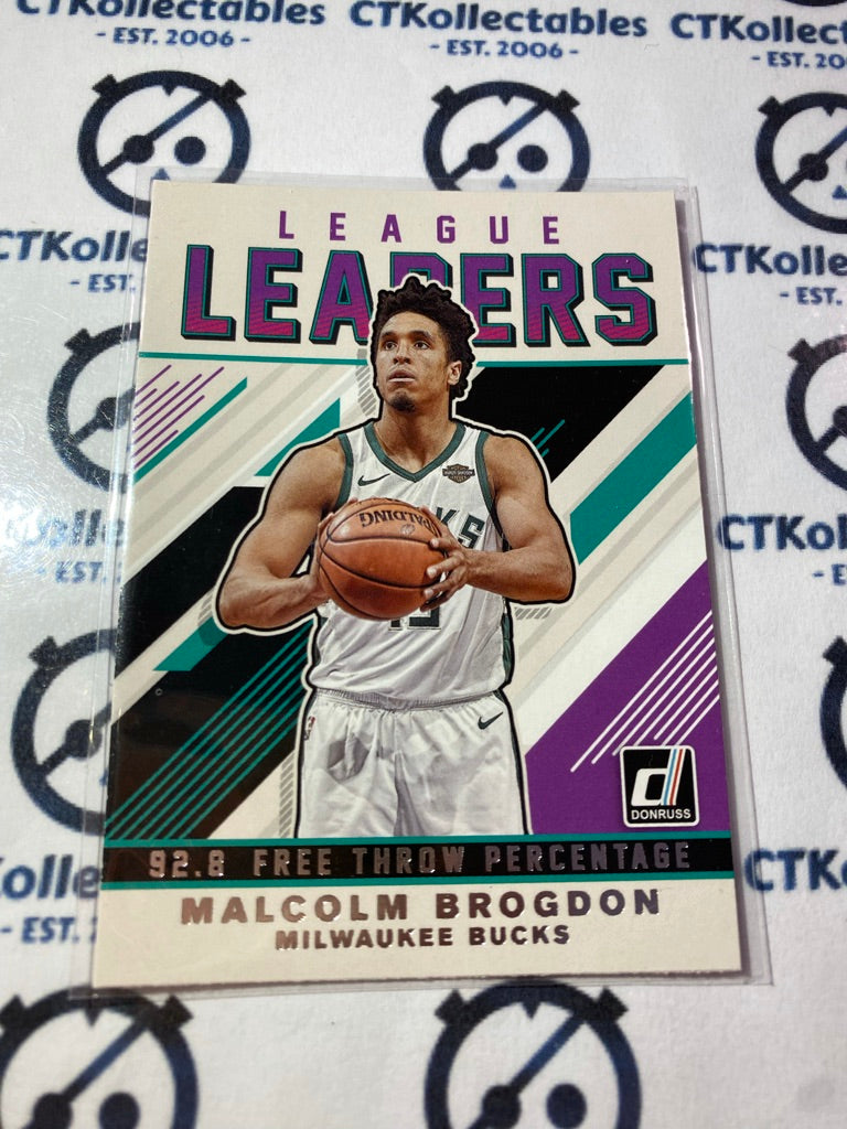 2019-20 NBA Panini Donruss League Leaders Malcolm Brogdon #8 Bucks
