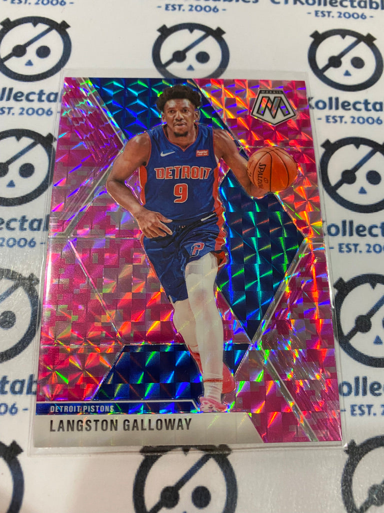 2019-20 Panini Mosaic Langston Galloway Pink Prizm #34 Pistons