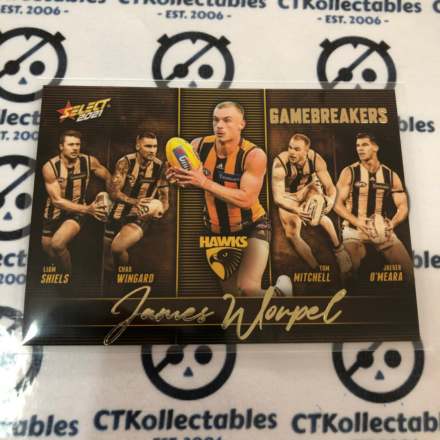 2021 AFL Footy Stars Gamebreakers James Worpel GB50 Hawks