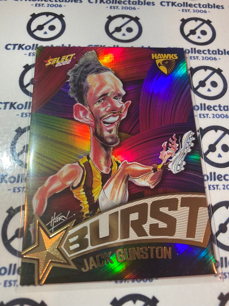 2022 AFL Footy Stars Starburst Paint - Jack Gunston SBP39