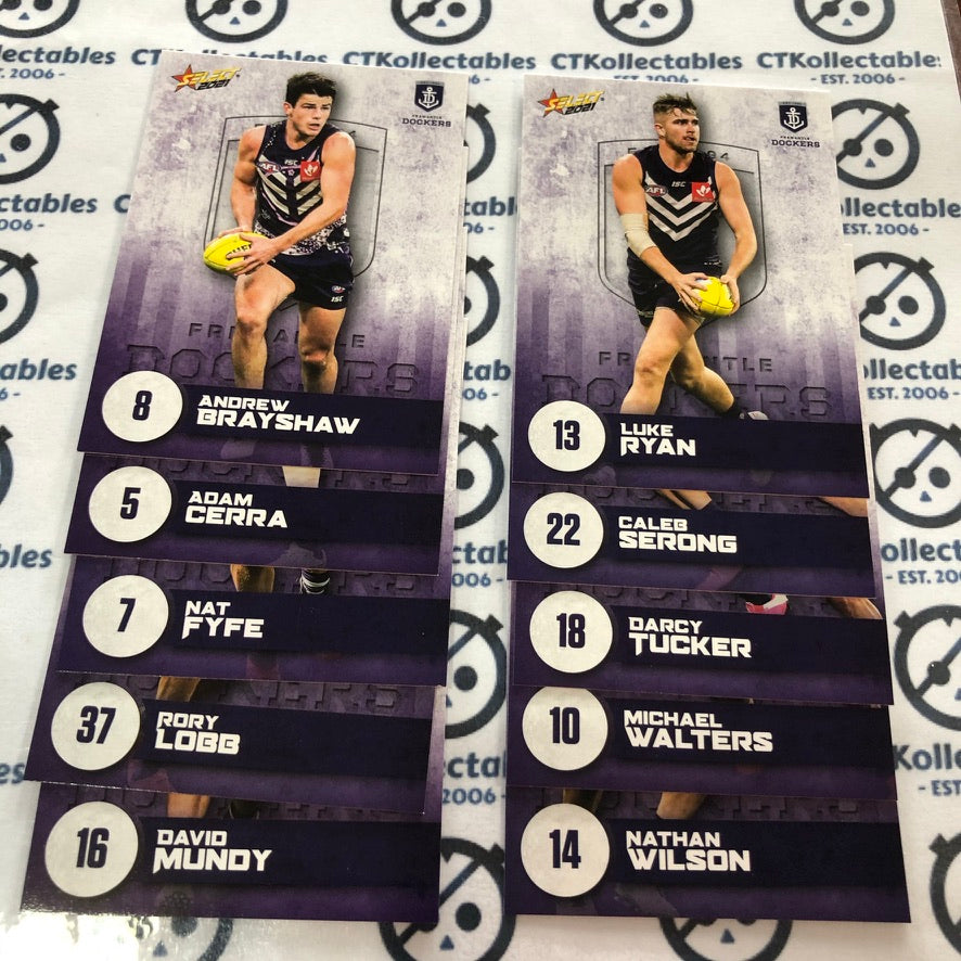 2021 AFL Footy Stars Freemantle Dockers 10 team Set