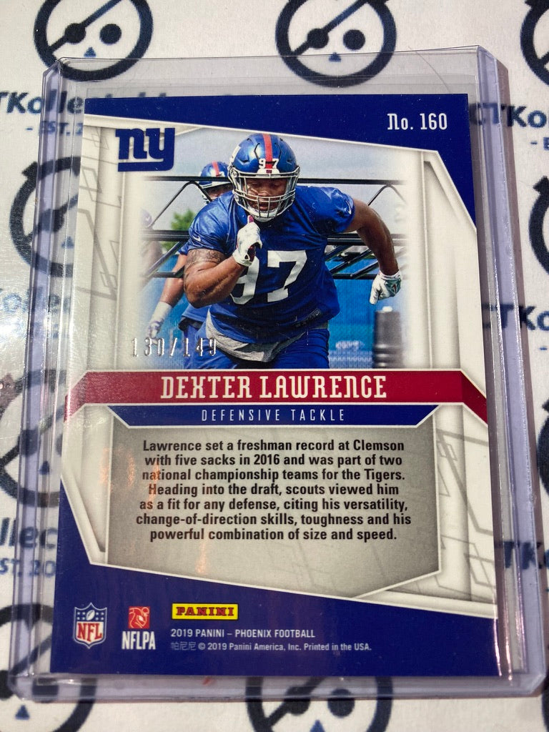 2019 NFL Panini Phoenix Dexter Lawrence Rookie Purple Parallel #130/149 Giants