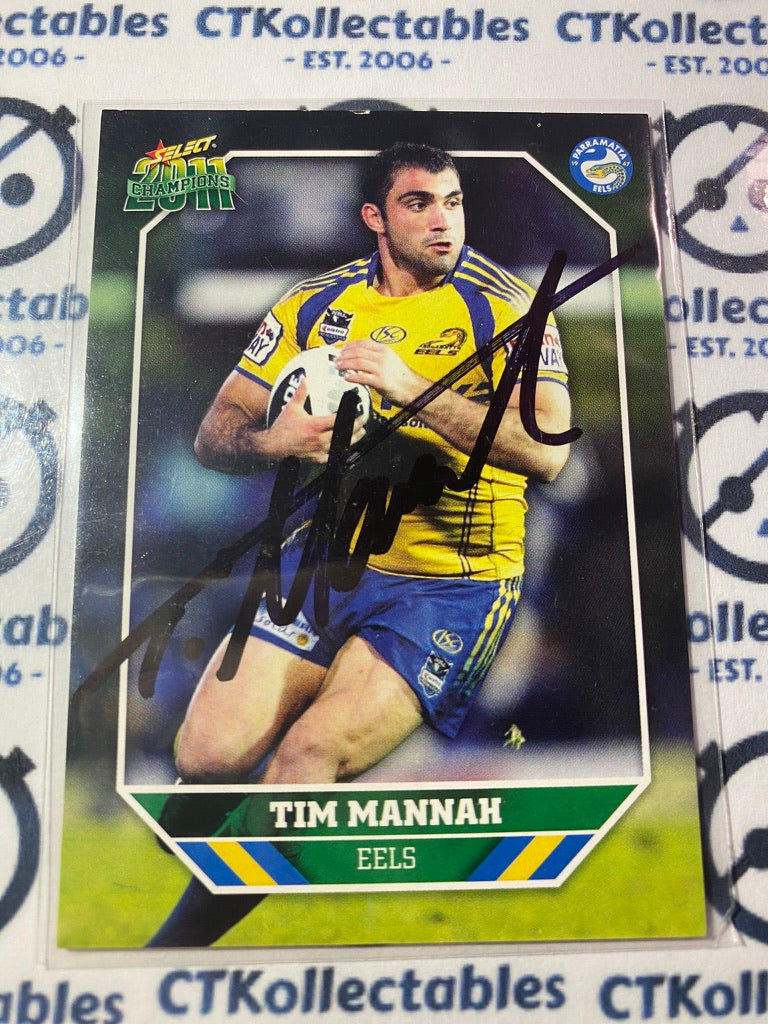 Signed Tim Mannah 2011 NRL Champions #119 Eels card