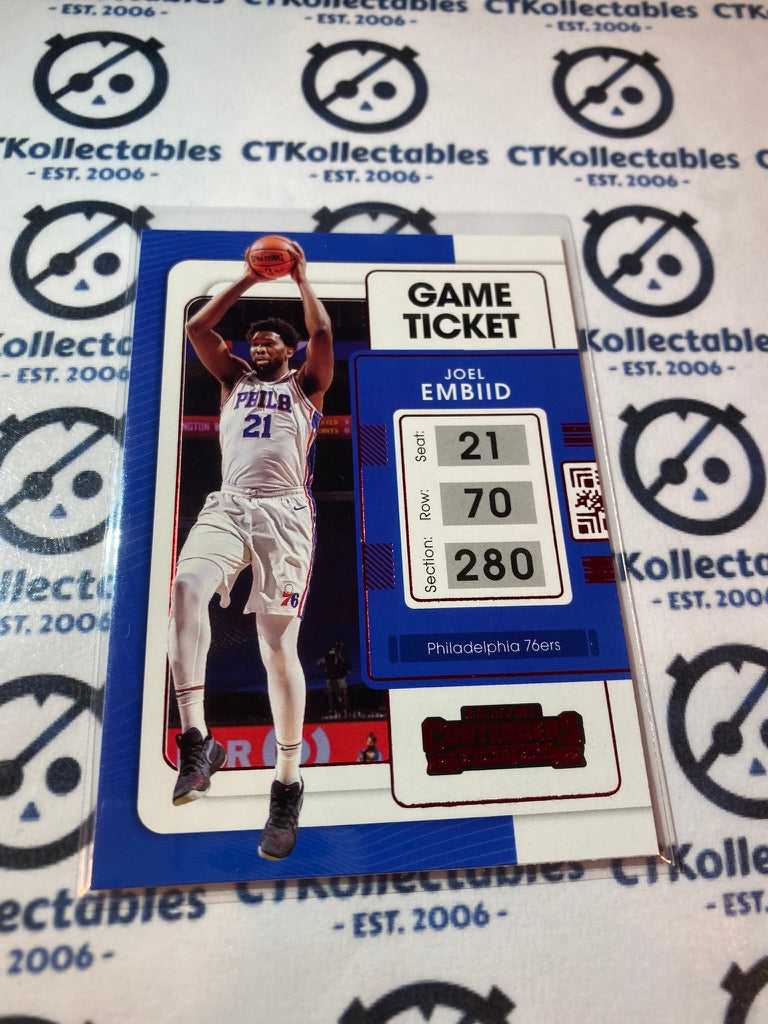 2021-22 NBA Contenders Joel Embiid Red Game Ticket #67 76ers