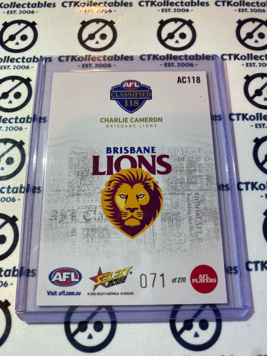 2022 AFL Footy Stars Classified #AC118 Charlie Cameron #071/270