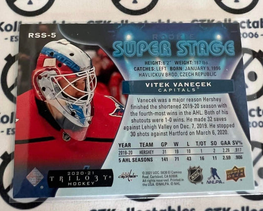 2020-21 Upper Deck Trilogy Vitek Vanecek Rookie Super Stage capitals