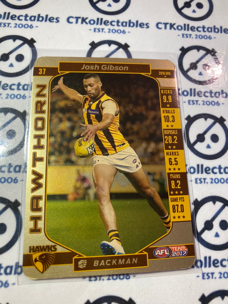 2017 AFL Teamcoach Gold #37 Josh Gibson Hawks