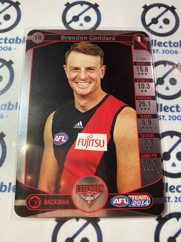 2014 AFL Teamcoach Silver Parallel #18 Brendon Goddard Bombers