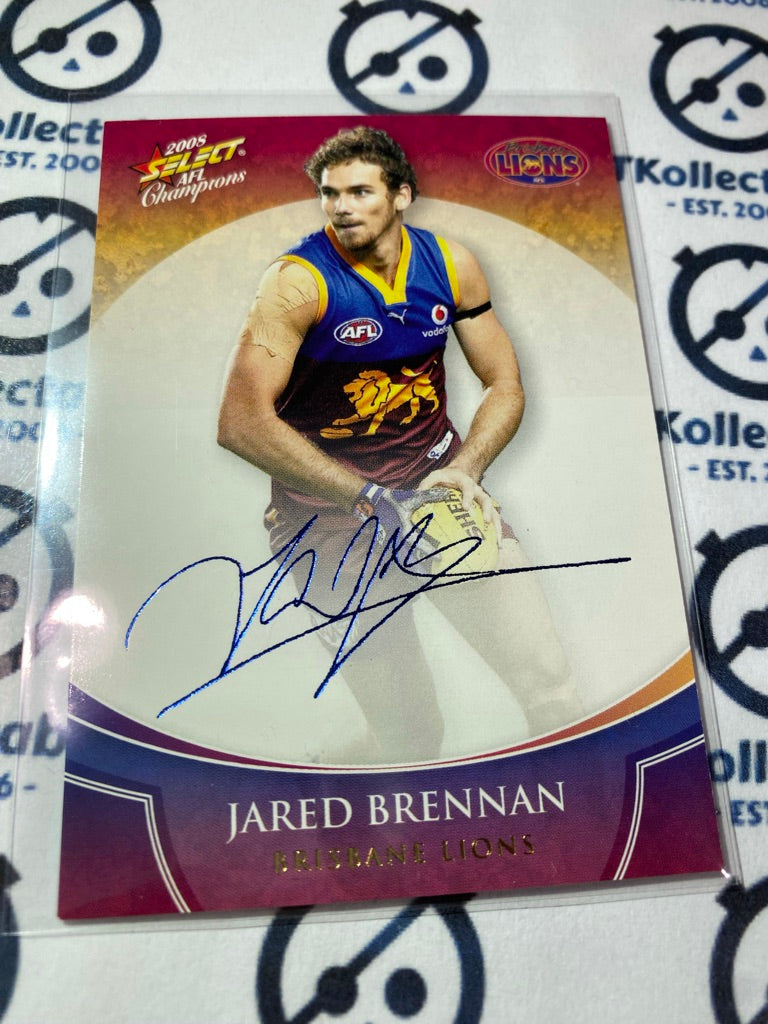 2008 AFL Champions Jared Brennan Blue Foil Signature FS7 Lions