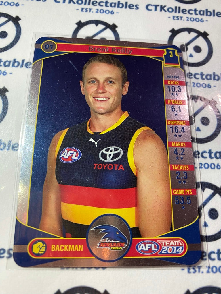 2014 AFL Teamcoach Silver Parallel #01 Brent Reilly Crows