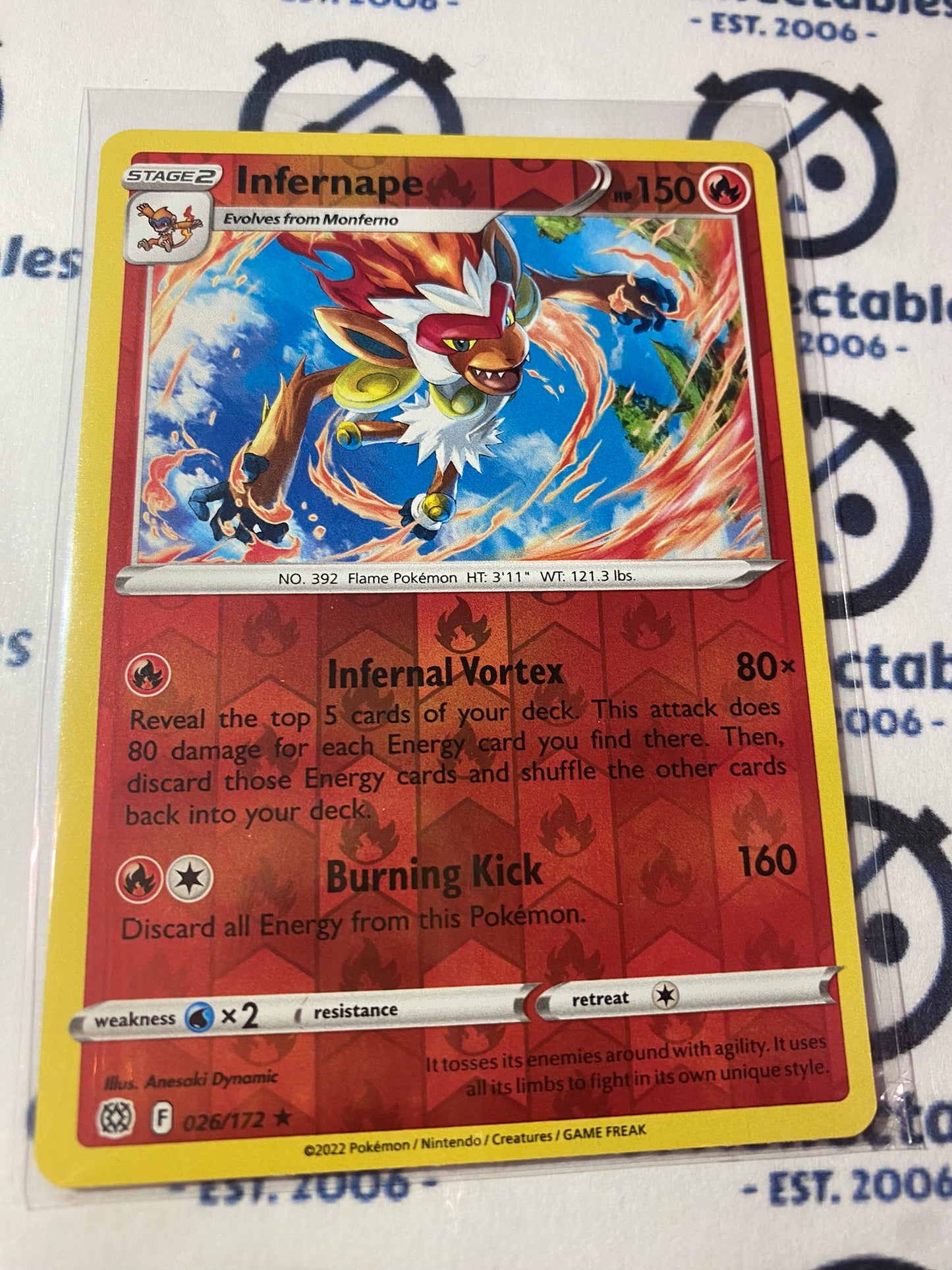 Infernape #026/172 Reverse Holo Pokémon Card Brilliant Stars