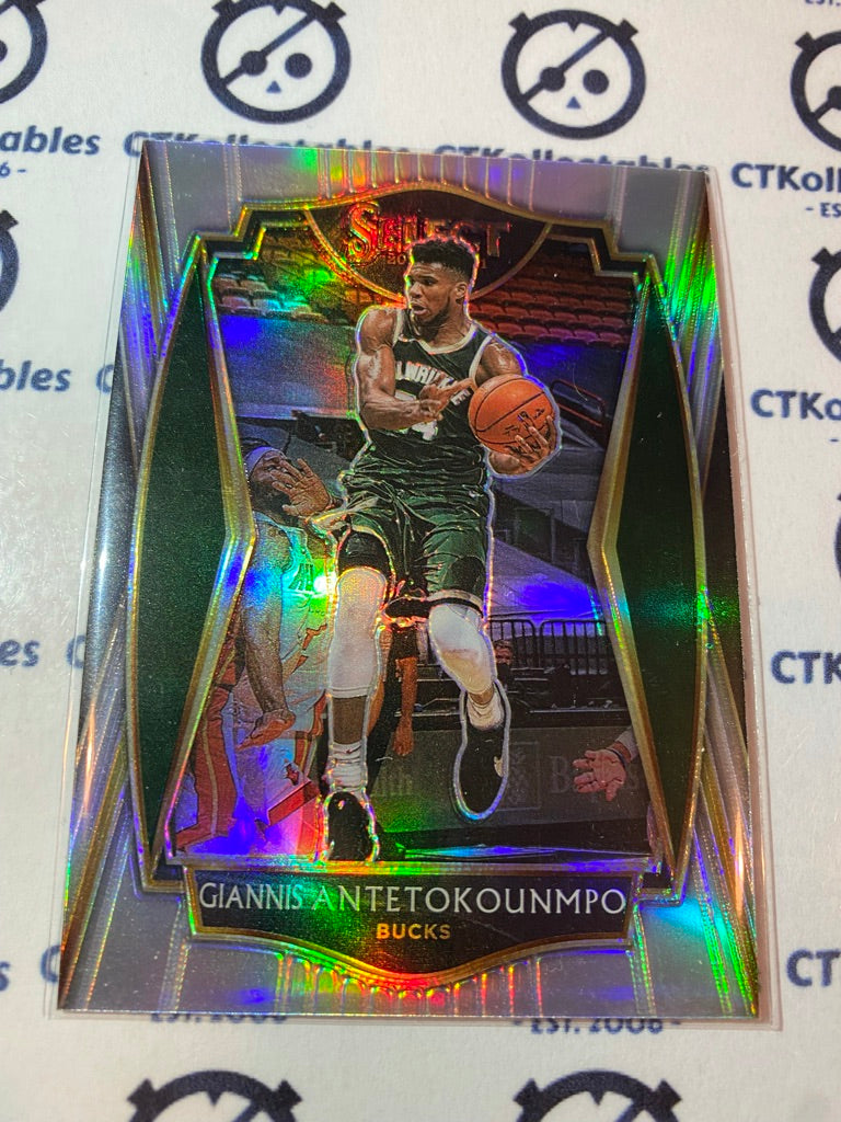 2020-21 Panini NBA Select Giannis Antetokounmpo Silver Prizm #117 Bucks