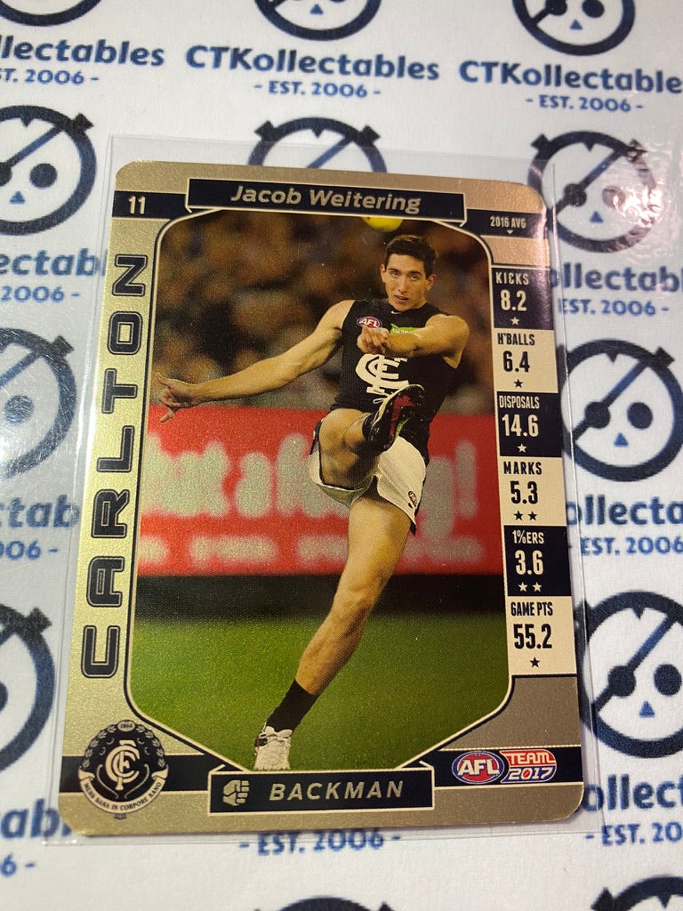 2017 AFL Teamcoach Gold #11 Jacob Weitering Blues