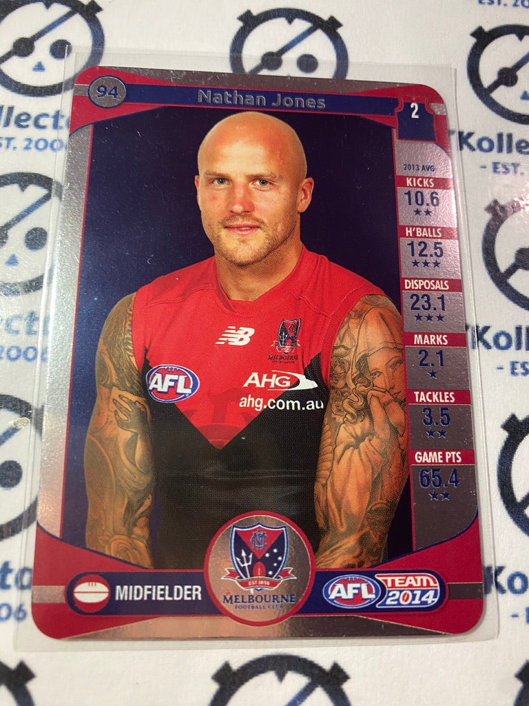 2014 AFL Teamcoach Silver Parallel #94 Nathan Jones Demons