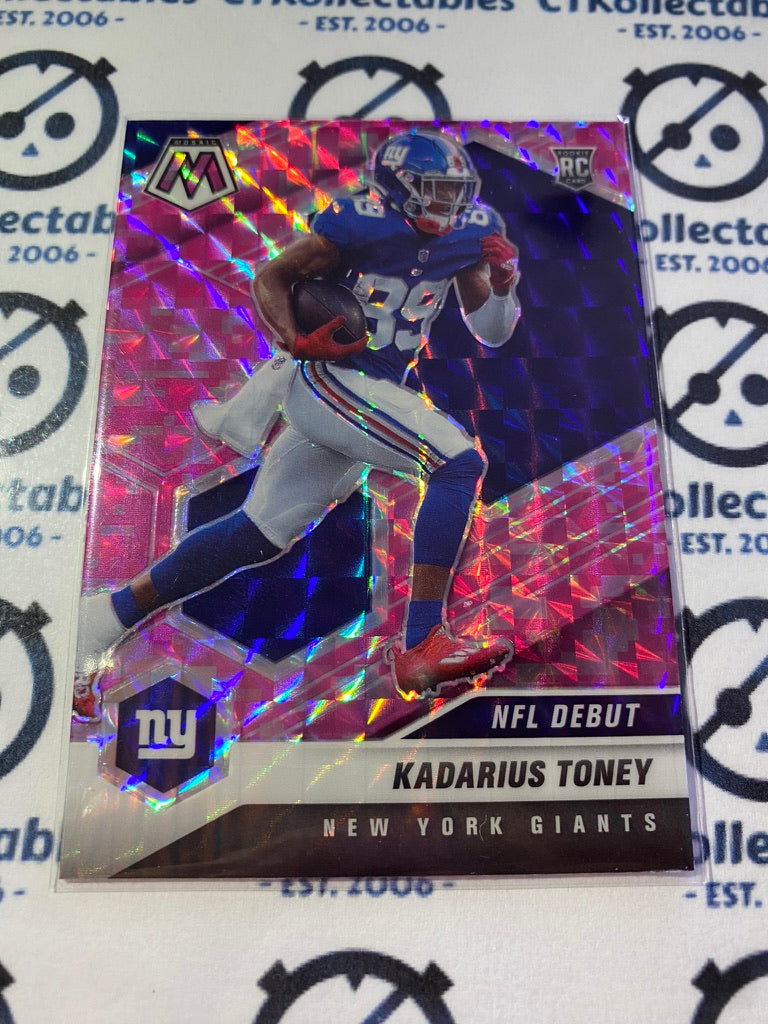 2021 Panini NFL Mosaic Kadarius Toney NFL Debut Pink Mosaic Prizm #251 Giants