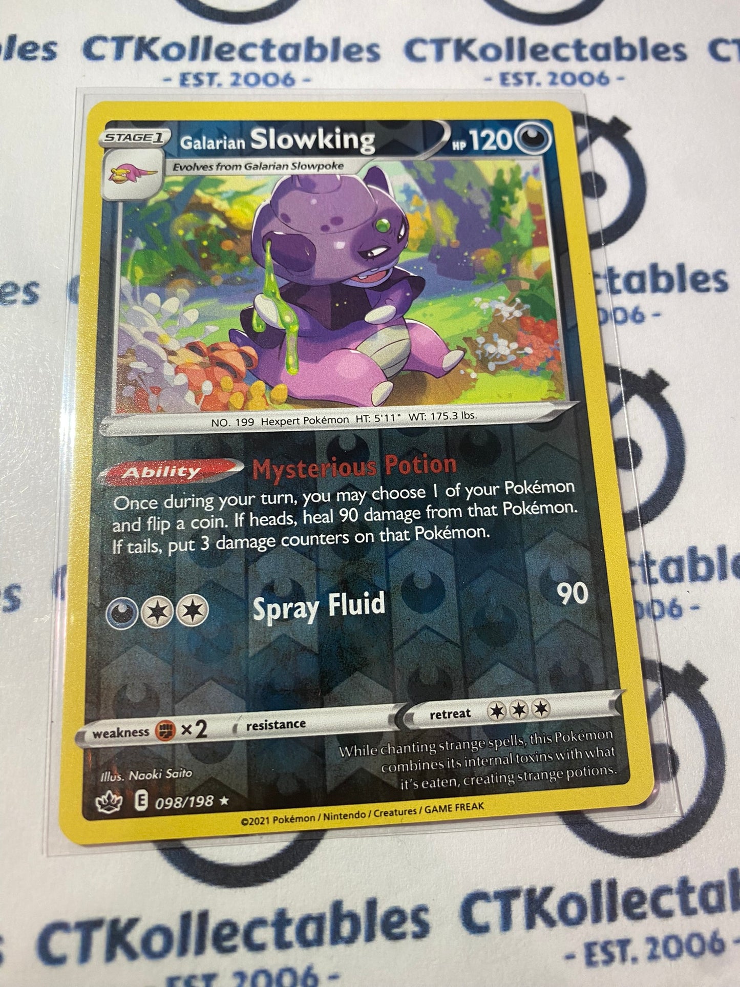 Galarian Slowking Reverse Holo #098/198 Pokémon Card Chilling Reign