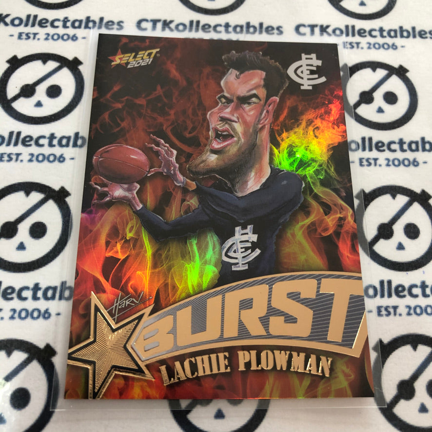 2021 AFL Footy Stars Fire Burst Lachie Plowman #SP11 Blues