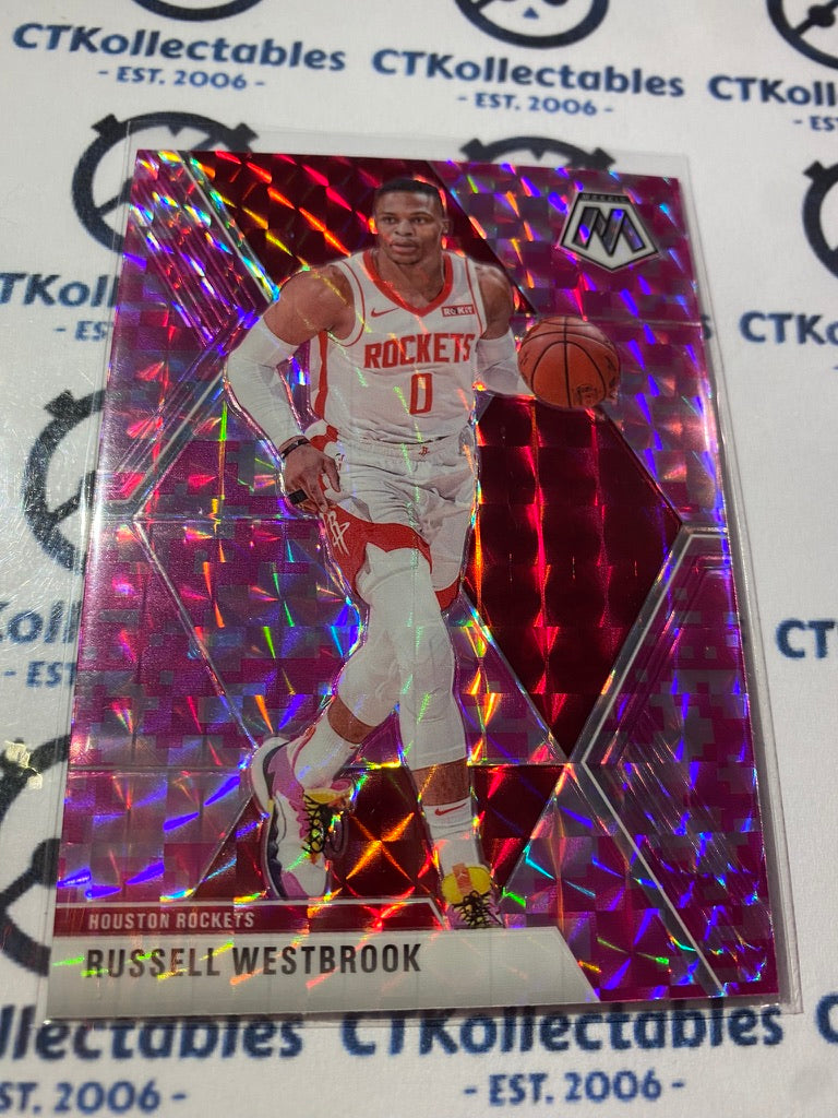 2019-20 Panini NBA Mosaic Russell Westbrook Pink Prizm #134 Rockets