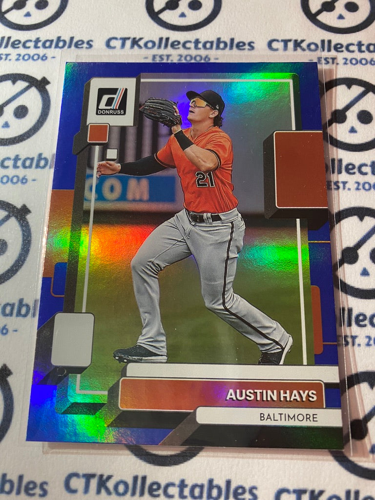 2022 Panini Donruss Baseball Austin Hays Blue Foil #105 Baltimore