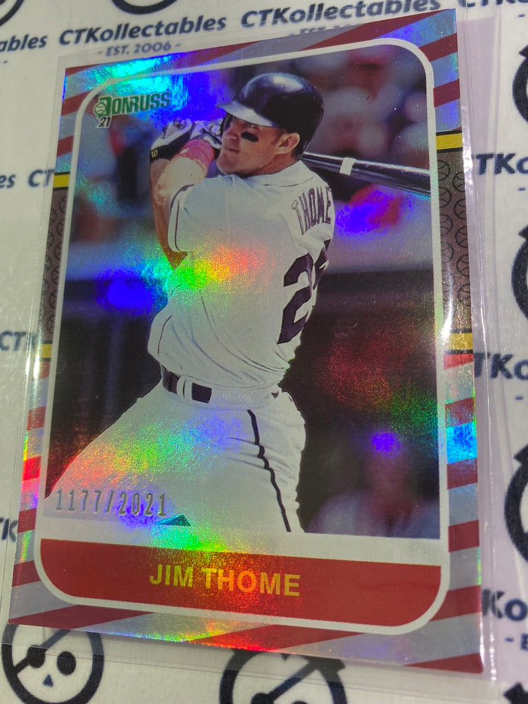 2021 Panini Donruss Baseball Jim Thorne Retro Red/Silver #1177/2021