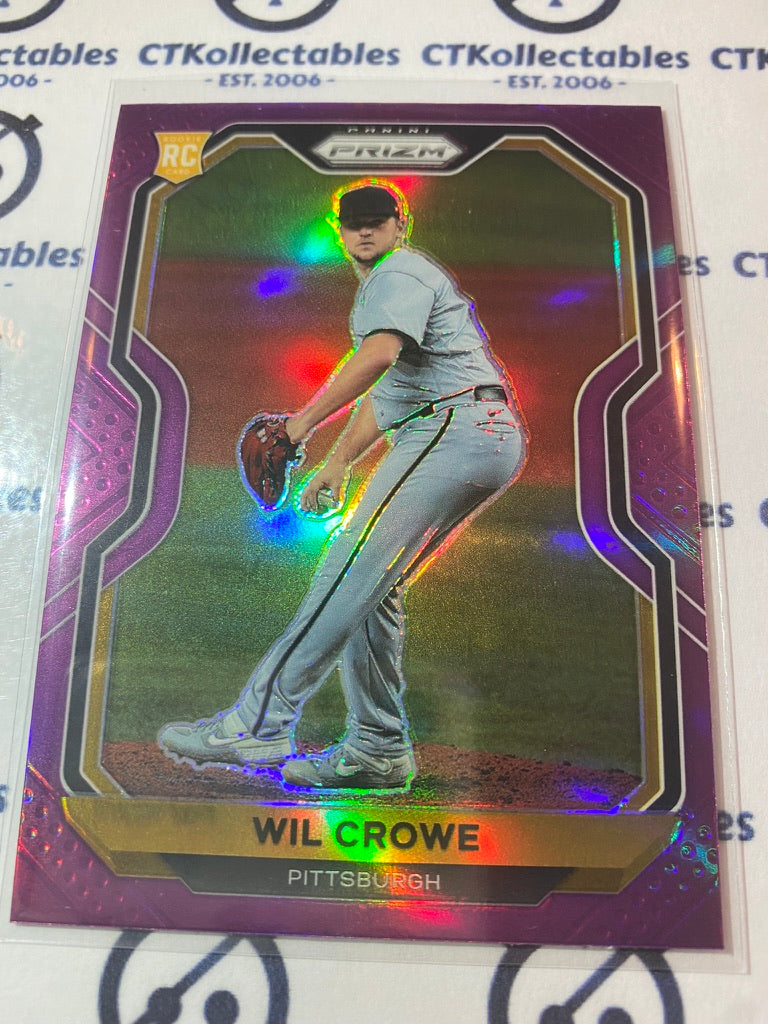 2021 Panini Prizm Baseball Wil Crowe Purple Prizm #102 Pittsburgh