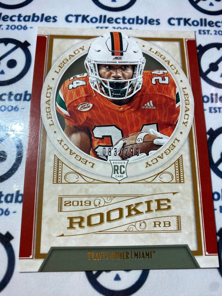 2019 Nfl Panini Legacy Travis Homer #083/299 Rookie #144 Seahawks
