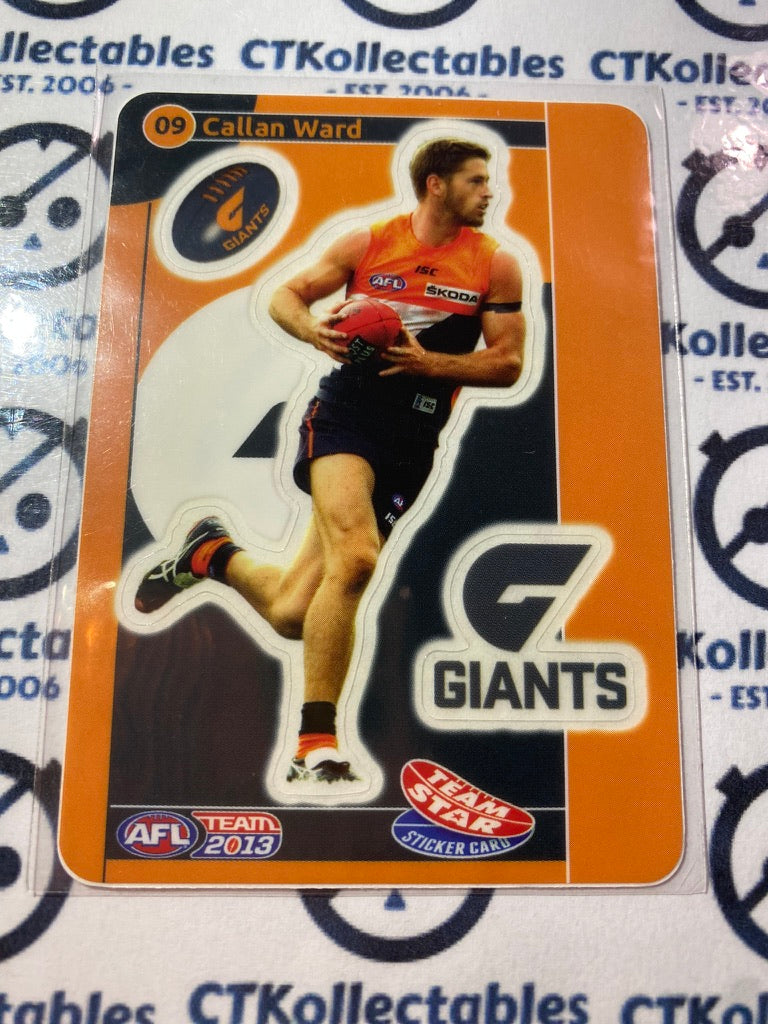 2013 AFL Teamcoach Team Star Sticker- #09 Callan Ward