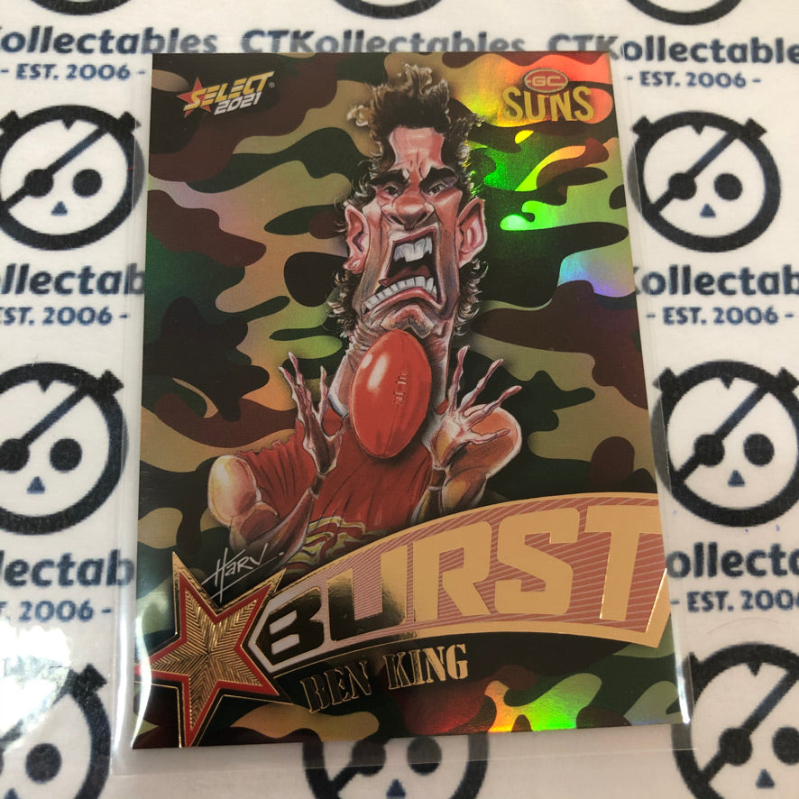2021 AFL Footy Stars Camo Burst Ben King #SBC35 Suns