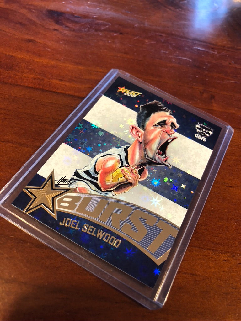 2019 AFL footy stars Joel Selwood Starburst Caricature SBTC28