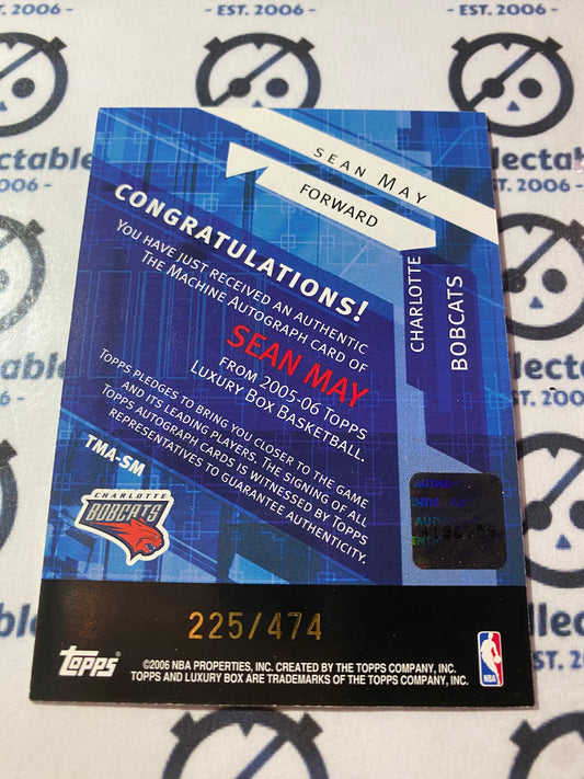 2005-06 Topps Luxury Box The machine Sean May Auto #225/474 Bobcats