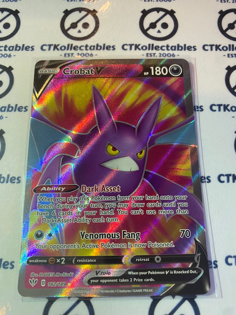 Crobat V Full Art #182/189 Ultra Rare Pokémon Card Darkness Ablaze