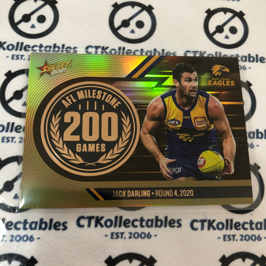 2021 AFL Footy Stars Milestone-200 Games Jack Darling #MG73 Eagles