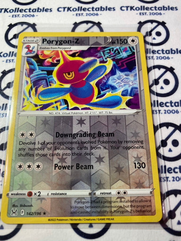 Porygon-Z Reverse Holo Rare #142/196 2022 Sword & Shield Lost Origin Pokemon Card