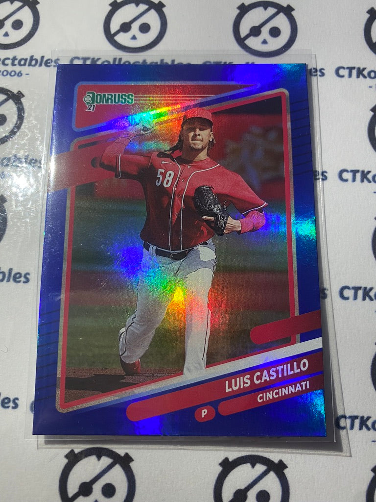 2021 Panini Donruss Baseball Luis Castillo Blue Foil #124 Cincinnati
