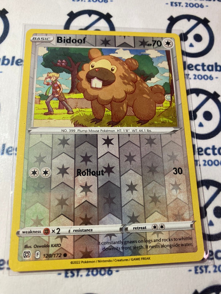 Bidoof #120/172 Reverse Holo Pokémon Card Brilliant Stars