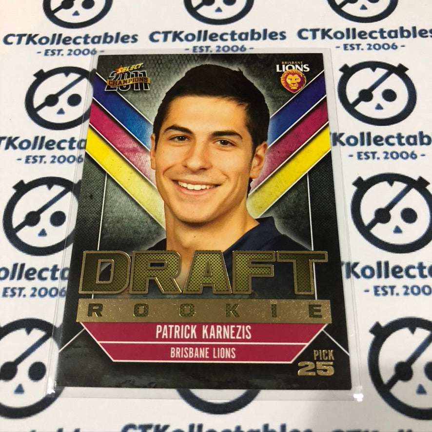 2011 AFL Champions Patrick Karnezis Draft Rookie DR25
