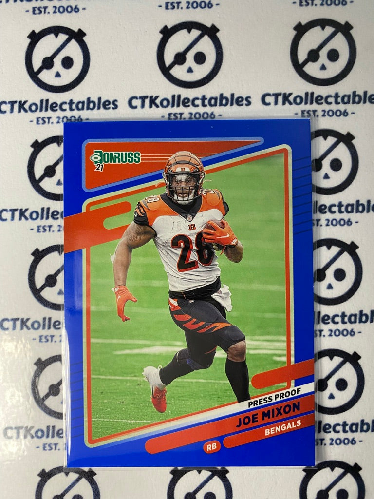 2021 NFL Donruss Press Proof Blue Joe Mixon #212 Bengals