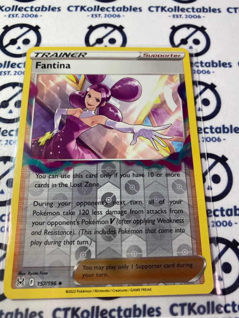 Trainer Fantina Reverse Holo #157/196 2022 Sword & Shield Lost Origin Pokemon Card