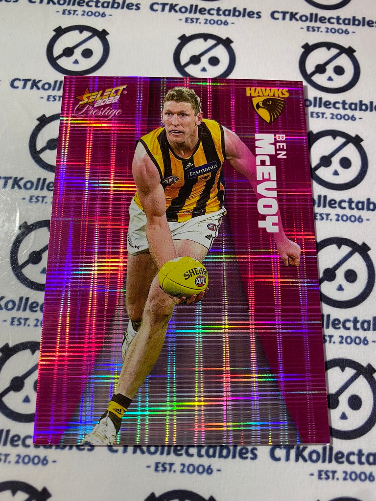 2022 AFL Footy Stars Prestige Ben McEvoy Pink Parallel #197/325 Hawks