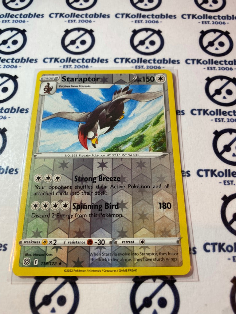 Staraptor #119/172 Reverse Holo Pokmon Card Brilliant Stars CTKollectables Staraptor #119/172 Reverse Holo Pokmon Card Brilliant Stars CTKollectables