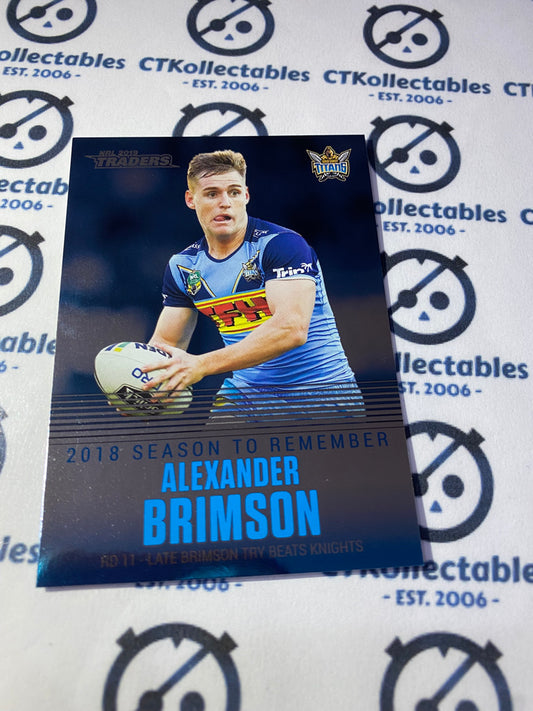 2019 NRL Traders Season To Remember Alexander Brimson SR14 Titans