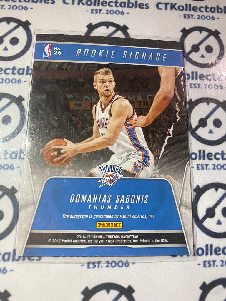 2016-17 Panini NBA Threads Domantas Sabonis rookie signage Auto #117/199 Thunder